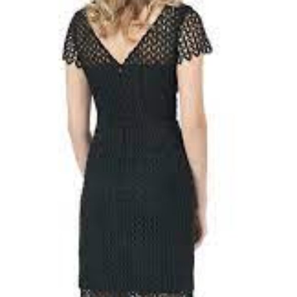 Kay Unger black Tatum floral lace midi cocktail dress size 2 - Picture 8 of 10